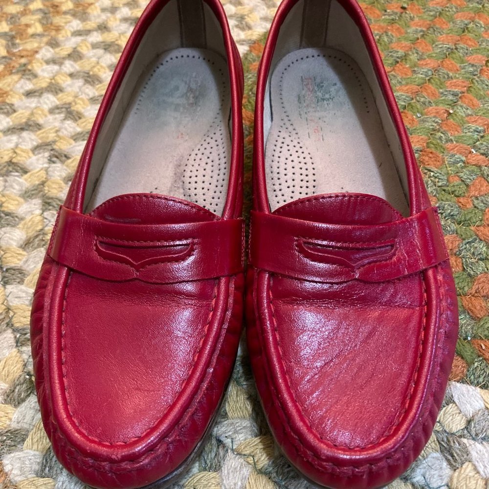 Red SAS Shoes Wide Width Loafers